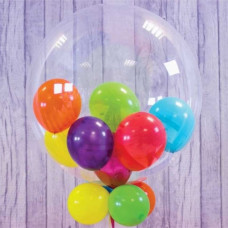 Шар прозрачный (61 см.) Bubble, Сюрприз разноцветный пастель. 1 шт.